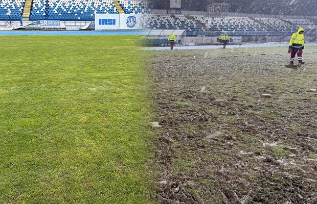 Prăpăd în urma „stejarilor” » Gazonul arenei, distrus complet: s-au investit peste 500.000 de euro