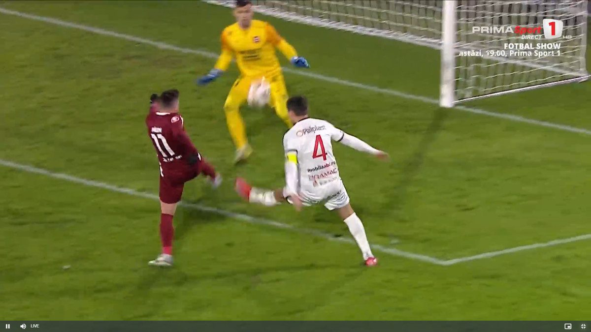 CFR Cluj a cerut penalty în minutul 62 // foto: capturi Prima Sport