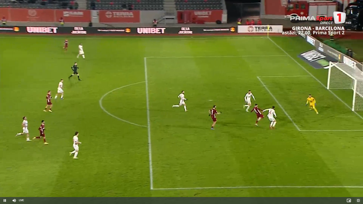 CFR Cluj a cerut penalty în minutul 62 // foto: capturi Prima Sport