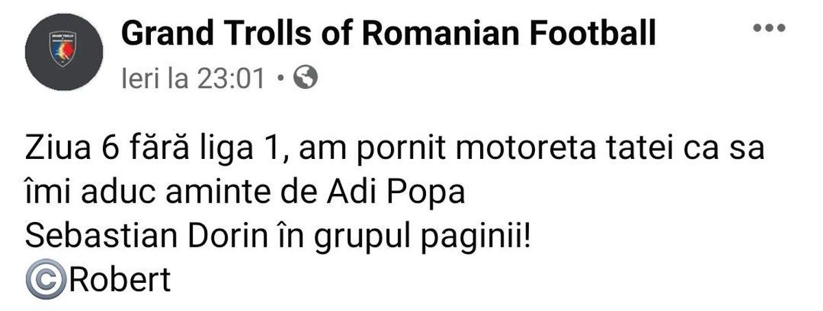 Avalanșă de glume după întreruperea Ligii 1 » Fanii fac haz de necaz: „Ziua 4 fără fotbal: îl sun pe fratele meu să îl scoată pe Moruțan la pauză, ca să îmi aduc aminte de Becali” :D