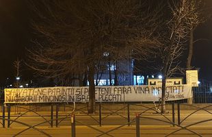 CORONAVIRUS. Mesaj dur al fanilor Stelei în fața Institutului Național de Boli Infecțioase „Matei Balș”: „Salvați-ne părinții și prietenii, fără vină infectați / Nu gaborii mincinoși, în Israel plecați!”