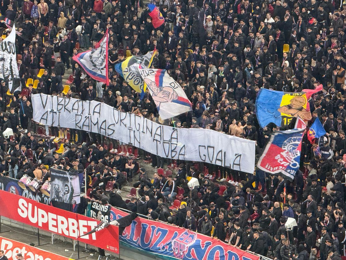 Toate mesajele galeriilor din FCSB - Rapid » Ironii tăioase și 4 bannere INTERZISE de Jandarmerie: „Nu reușiți în veci”