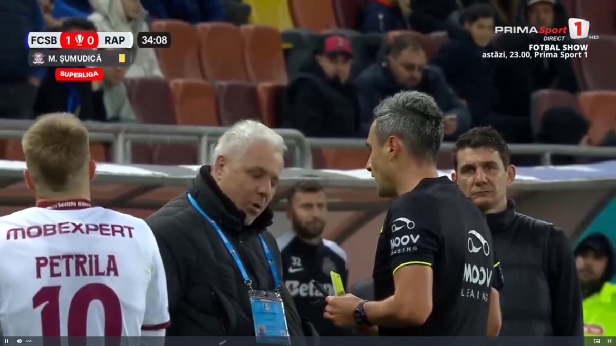 Faza din Rapid - FCSB care l-a făcut pe Marius Șumudică să ceară disperat intervenția VAR » Primul verdict al specialistului