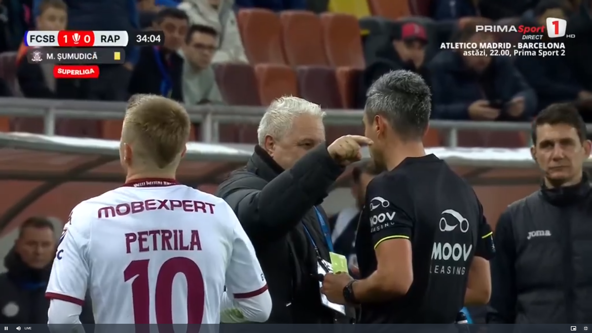 Rapid a cerut penalty în prima repriză a derby-ului cu FCSB