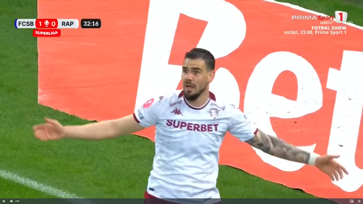 Faza din Rapid - FCSB care l-a făcut pe Marius Șumudică să ceară disperat intervenția VAR » Primul verdict al specialistului