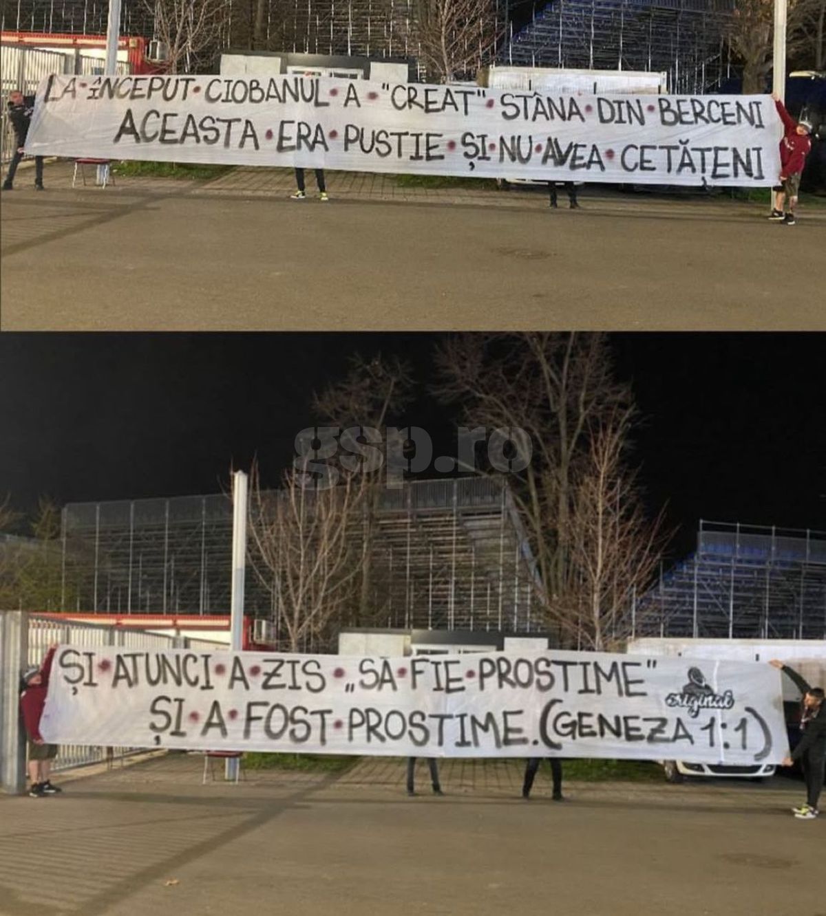 Toate mesajele galeriilor din FCSB - Rapid » Ironii tăioase și 4 bannere INTERZISE de Jandarmerie: „Nu reușiți în veci”