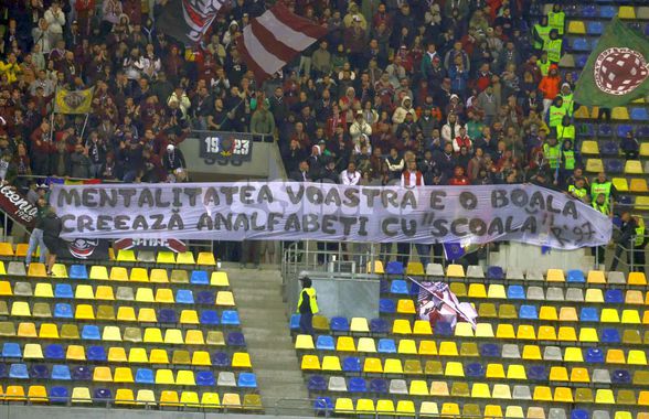 Toate mesajele galeriilor din FCSB - Rapid » Ironii tăioase și 4 bannere INTERZISE de Jandarmerie: „Nu reușiți în veci”