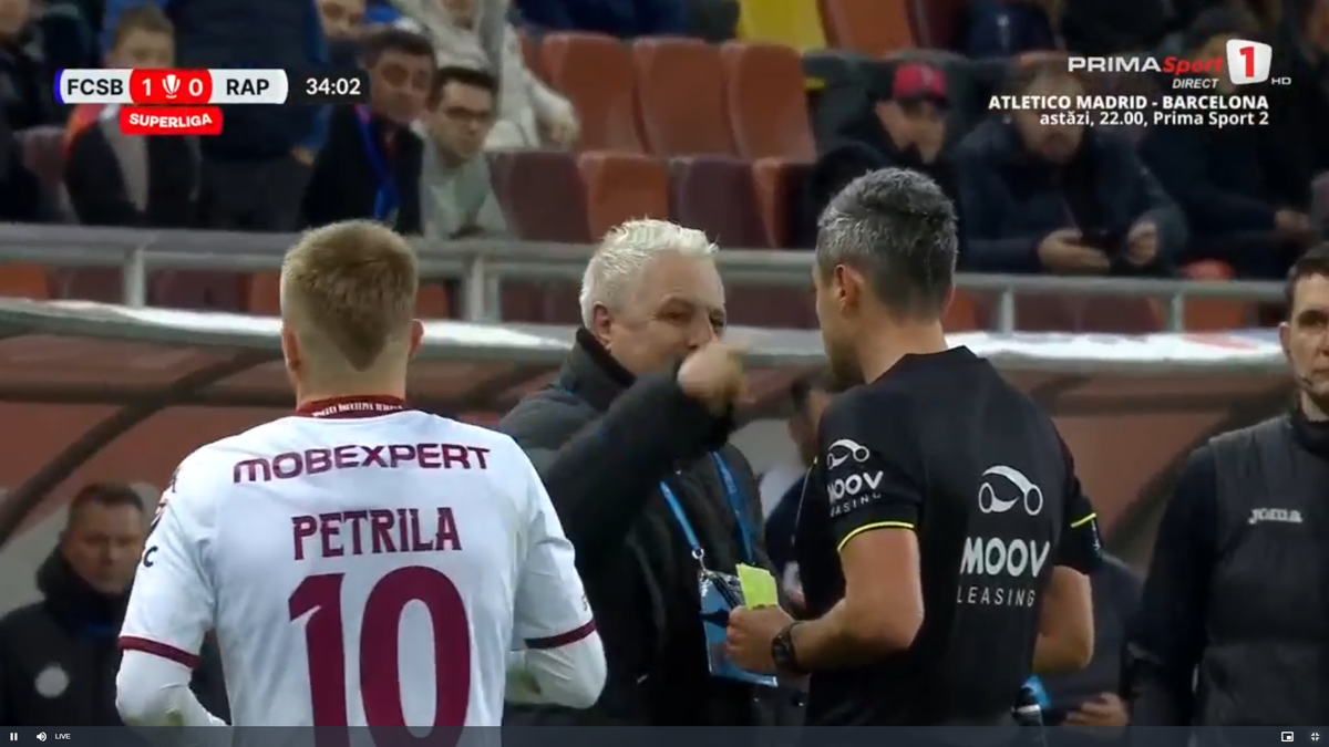 Rapid a cerut penalty în prima repriză a derby-ului cu FCSB