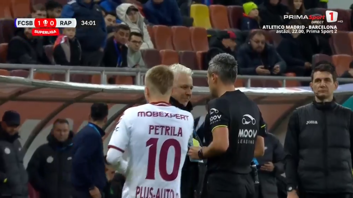 Rapid a cerut penalty în prima repriză a derby-ului cu FCSB