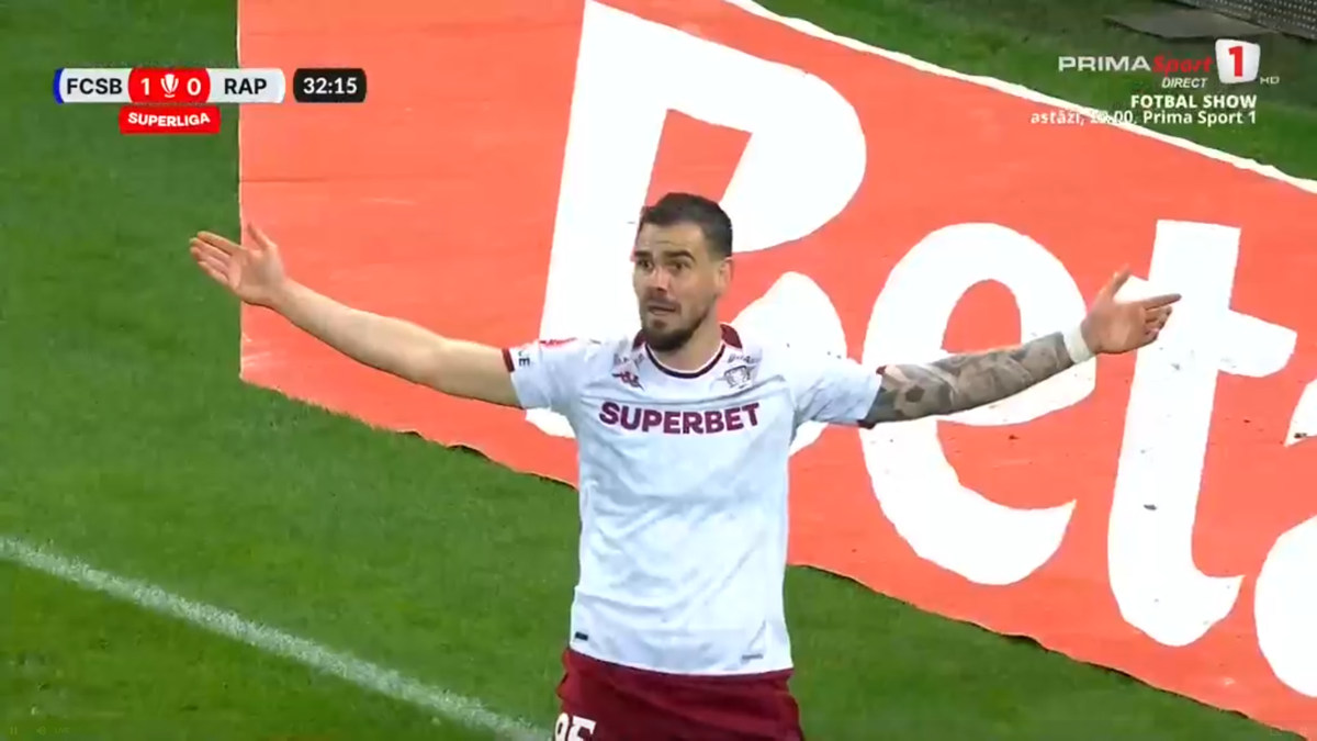 Faza din Rapid - FCSB care l-a făcut pe Marius Șumudică să ceară disperat intervenția VAR » Primul verdict al specialistului