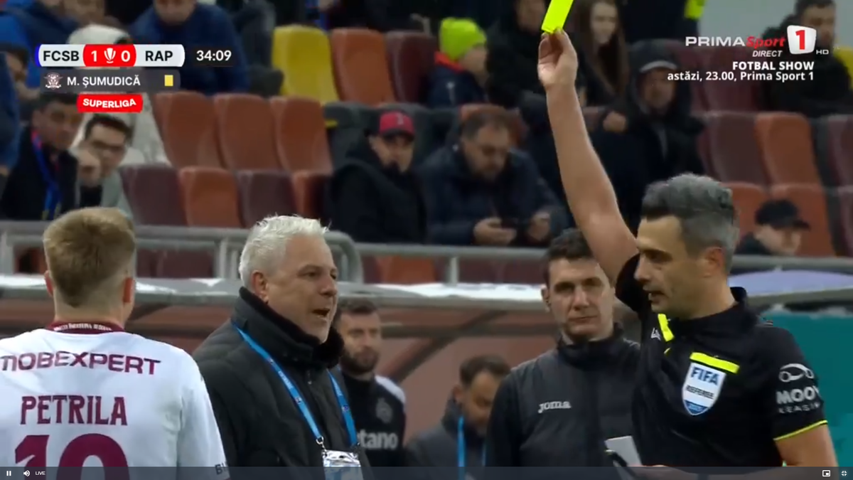 Rapid a cerut penalty în prima repriză a derby-ului cu FCSB