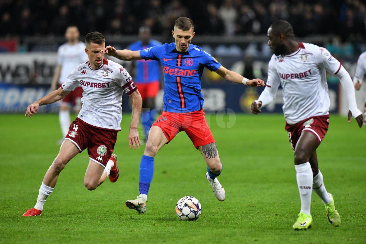 Rapid a rămas în 10 oameni contra FCSB-ului. Un expert în arbitraj contestă: „Niciodată galben acolo!”