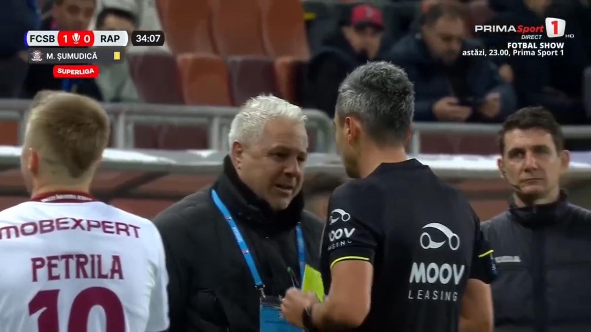 Rapid a cerut penalty în prima repriză a derby-ului cu FCSB