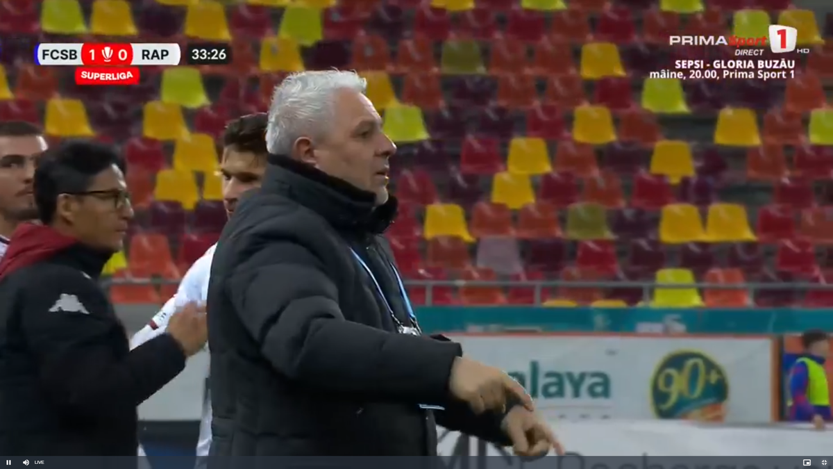 Rapid a cerut penalty în prima repriză a derby-ului cu FCSB