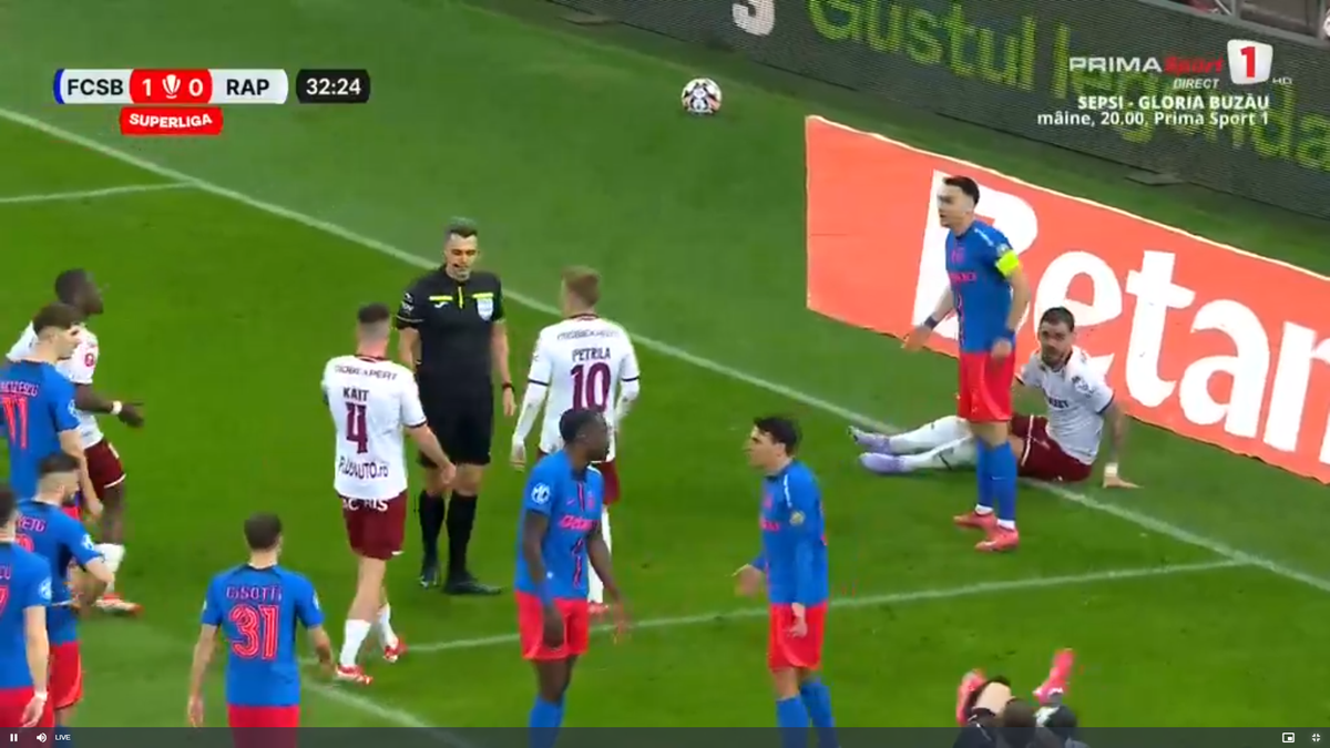 Faza din Rapid - FCSB care l-a făcut pe Marius Șumudică să ceară disperat intervenția VAR » Primul verdict al specialistului