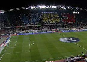 Scenografie în „tricolor” la derby-ul U Cluj - CFR! Atmosferă spectaculoasă pe Cluj Arena