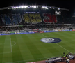 Scenografie în „tricolor” la derby-ul U Cluj - CFR // Captură @PrimaSport1