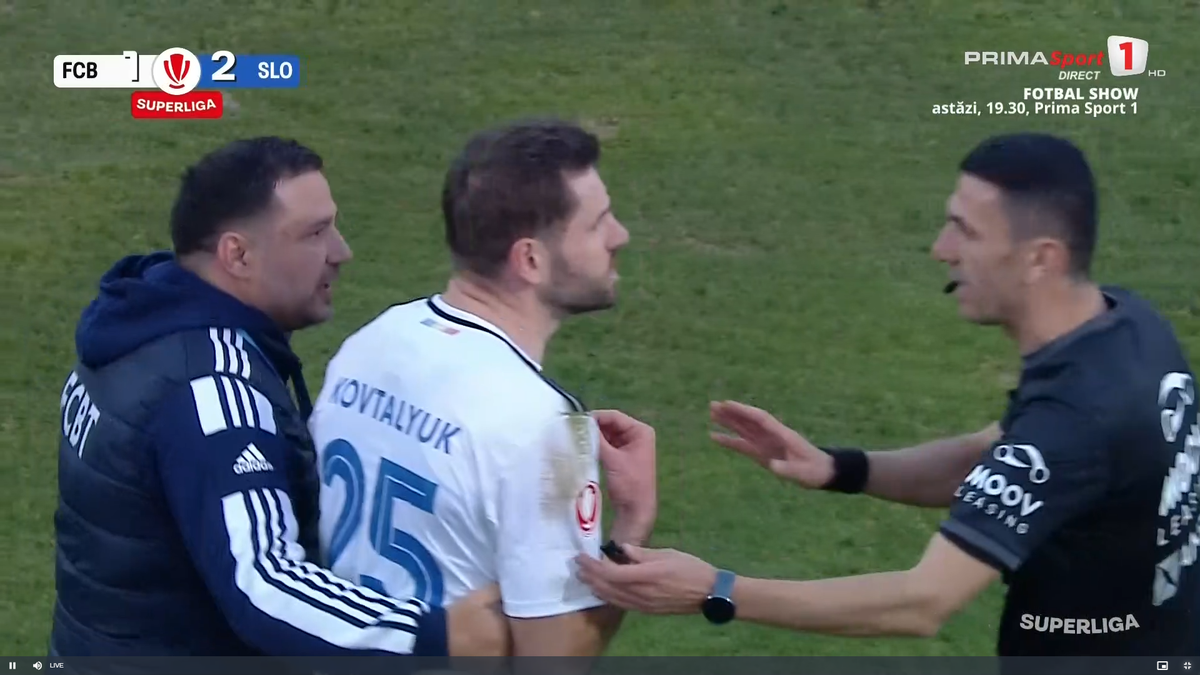 Mykola Kovtalyuk, cartonaș roșu în FC Botoșani - Unirea Slobozia