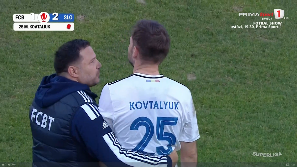 Mykola Kovtalyuk, cartonaș roșu în FC Botoșani - Unirea Slobozia