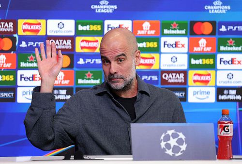 Pep Guardiola, la conferința de presă/ foto: GettyImages