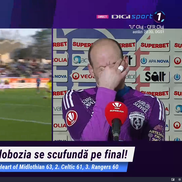 Denis Rusu, în lacrimi după Botoșani - Slobozia // FOTO: captură @Digi Sport