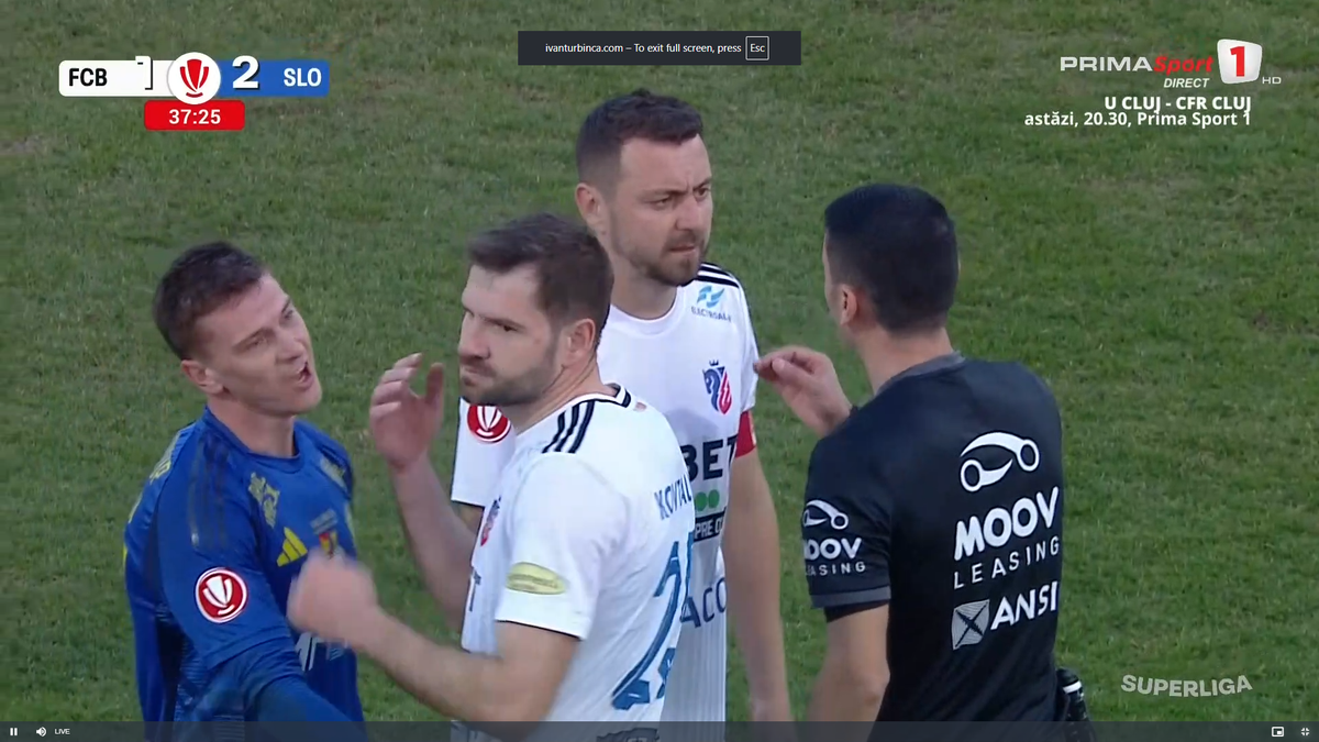 Mykola Kovtalyuk, cartonaș roșu în FC Botoșani - Unirea Slobozia