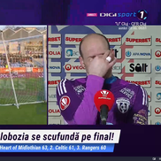 Denis Rusu, în lacrimi după Botoșani - Slobozia // FOTO: captură @Digi Sport