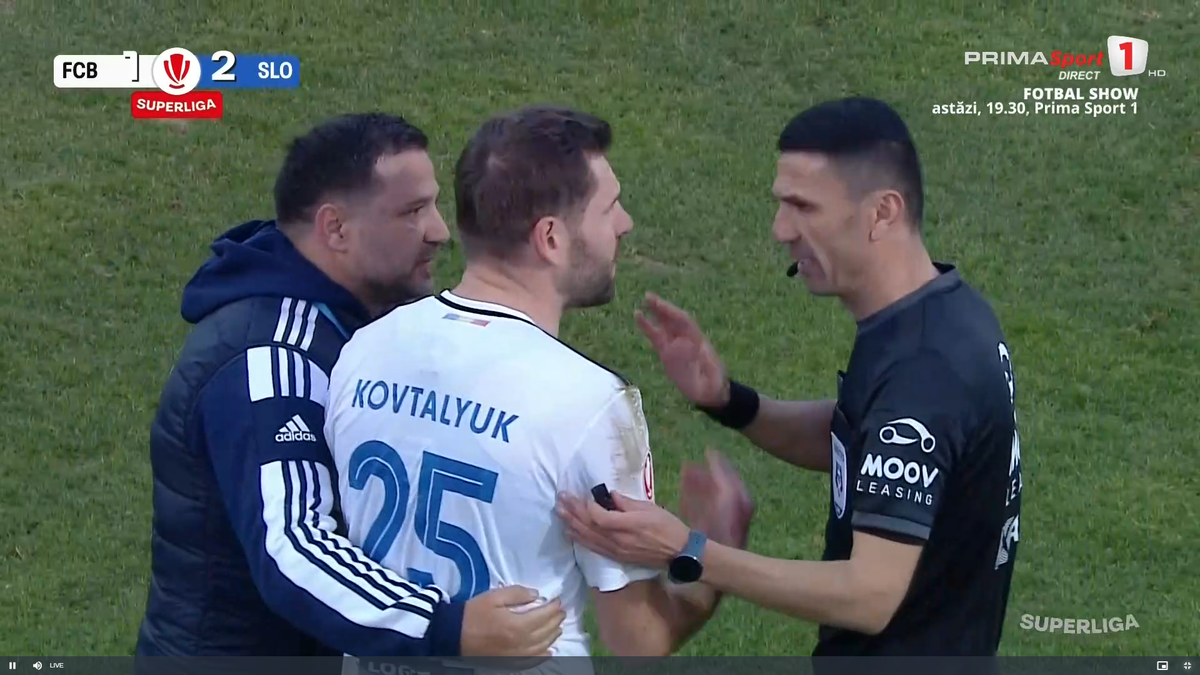 Mykola Kovtalyuk, cartonaș roșu în FC Botoșani - Unirea Slobozia