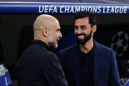 Pep Guardiola și Alvaro Arbeloa, înaintea primei manșe a duelului Real - Manchester City / Foto: Imago