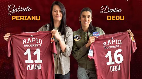Gabi Perianu și Denisa își vor păstra numerele de pe tricouri, 11, respectiv 16 FOTO Rapid Handbal