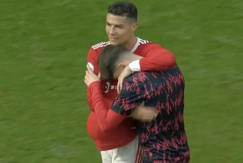 Ronaldo și Garnacho după meci