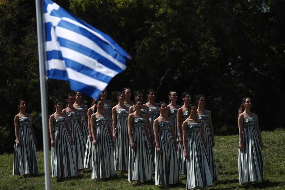 Ceremonia de aprindere a Flacării Olimpice la Archaia Olympia