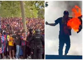 Tricouri arse și scandări macabre în afara stadionului înainte de Barcelona - PSG, arbitrat de Kovacs