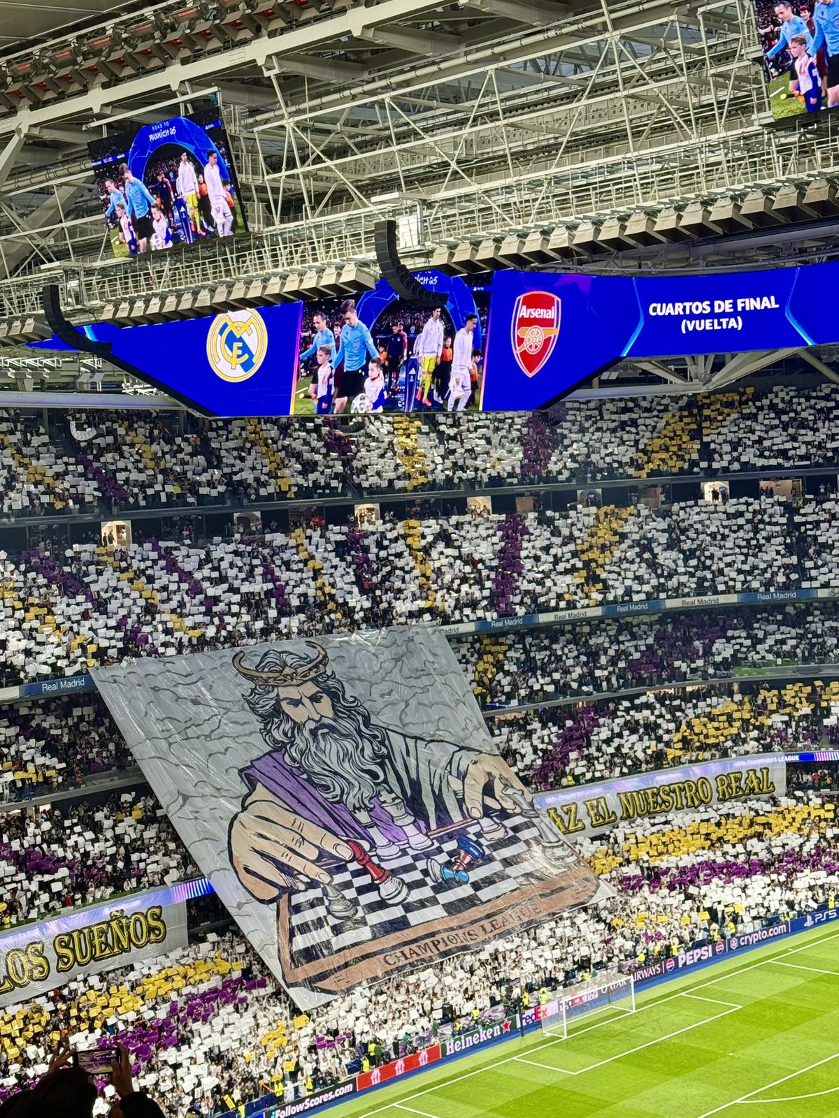 Scenografie impresionantă la Real Madrid - Arsenal
