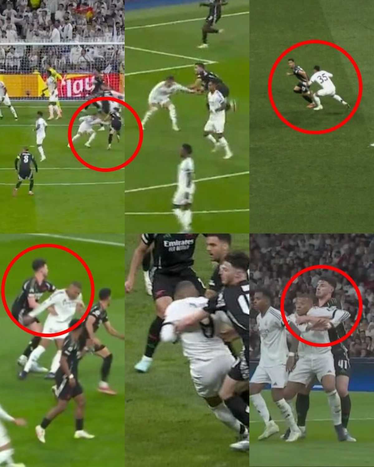 Decizie controversată în Real Madrid - Arsenal: a fost sau nu penalty la duelul Mbappe - Rice?