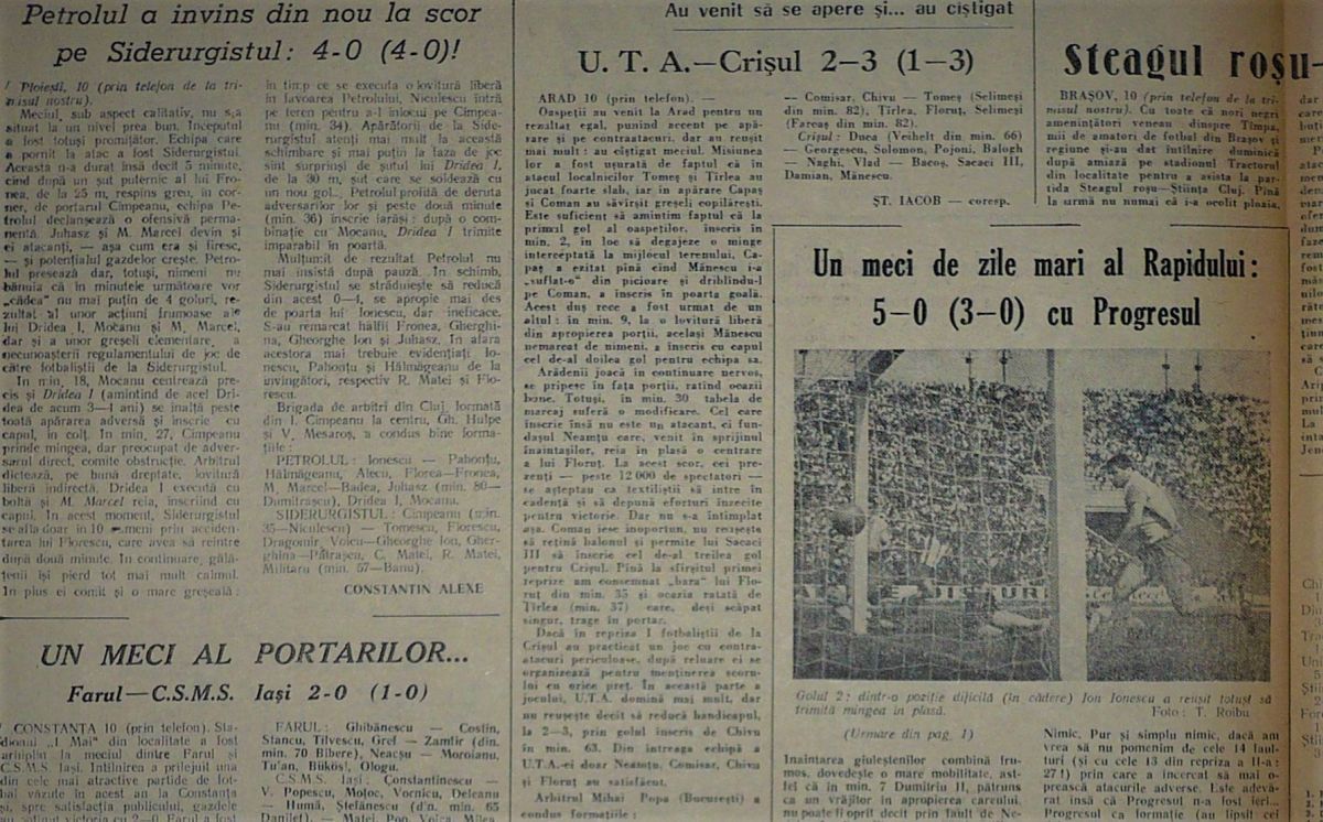 RETRO GSP. 57 de ani de la meciul care a declanșat ura între UTA Arad și Timișoara