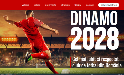 Așa arată pagina principală a site-ului Red&White, acționarul majoritar al lui Dinamo