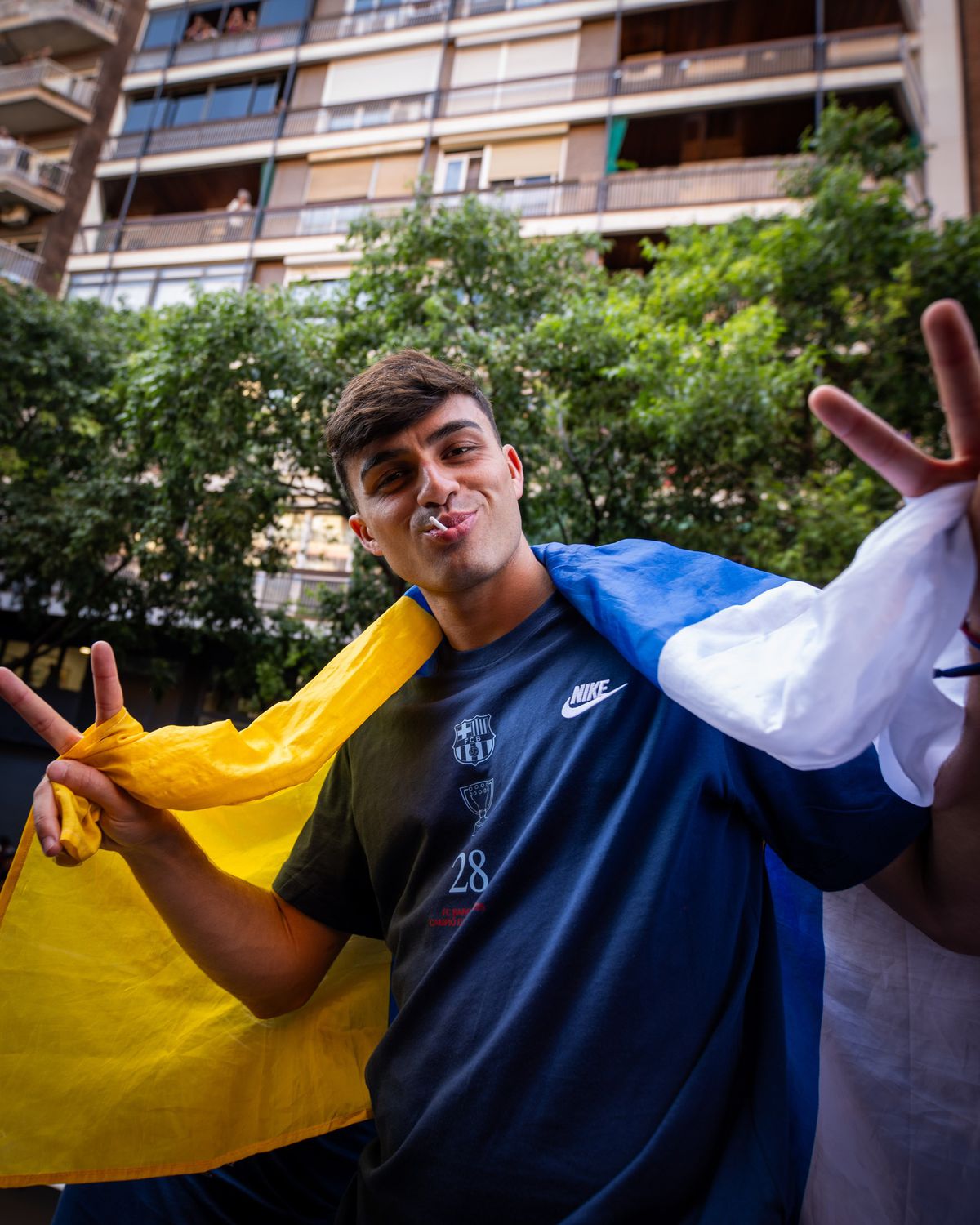 Imagini de la petrecerea de titlu a celor de la FC Barcelona