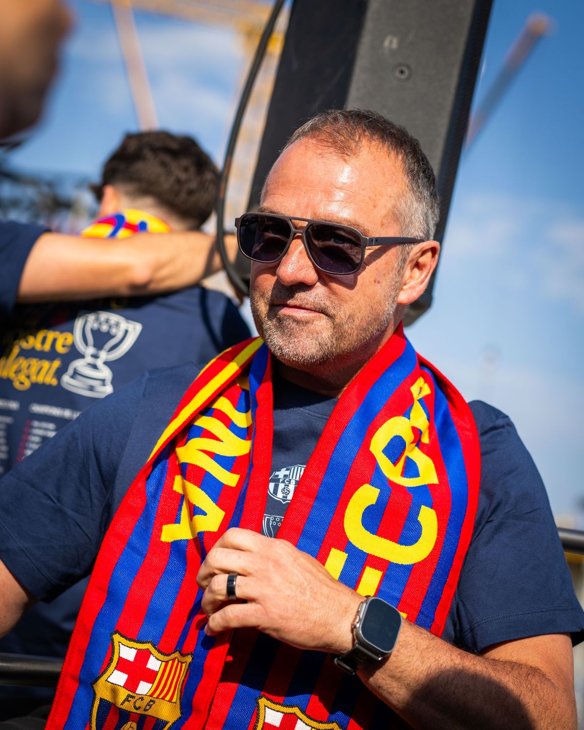 Imagini de la petrecerea de titlu a celor de la FC Barcelona