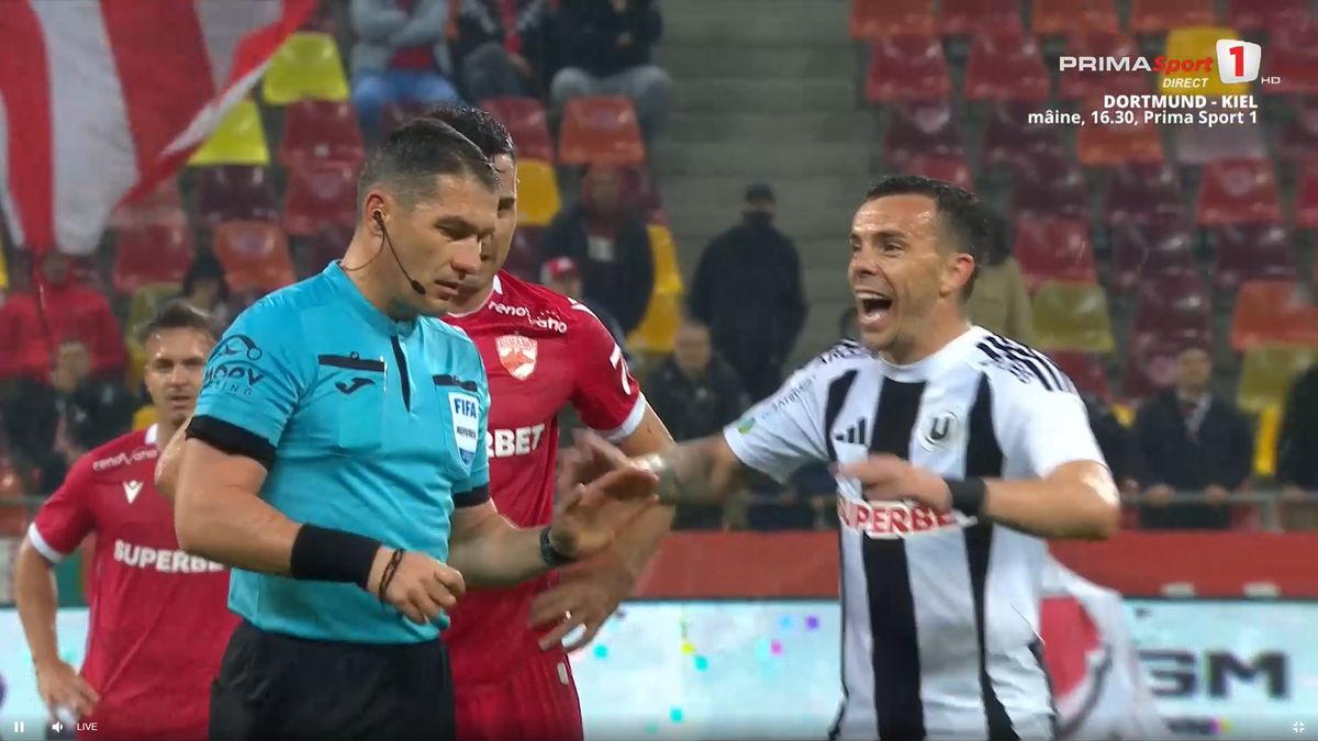 Alex Chipciu, gesturi uluitoare în Dinamo - U Cluj » S-a tăvălit în fața lui Istvan Kovacs, apoi a fost eliminat