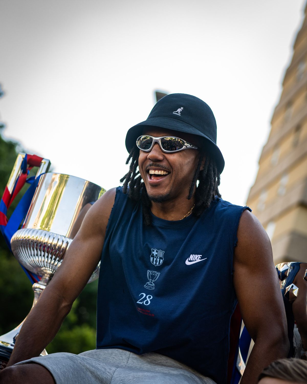 Imagini de la petrecerea de titlu a celor de la FC Barcelona