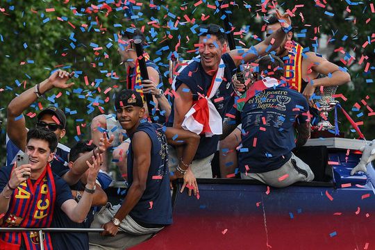 Imaginile de la petrecerea de titlu a celor de la FC Barcelona / FOTO: GettyImages