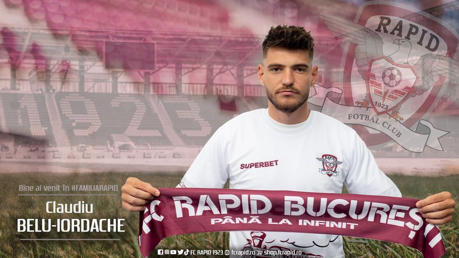 Claudiu Belu-Iordache a semnat cu Rapid // foto: Facebook @ Fc Rapid 1923 Rapid deschide transferurile cu două mutări importante: fotbalistul convocat de Rădoi și fost jucător la FCSB!