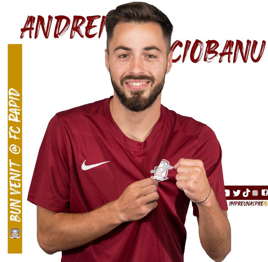 Andrei Ciobanu a fost prezentat de Rapid Rapid a oficializat transferul fotbalistului de la Farul: „Abia aștept să-i fac fericiți pe fani”