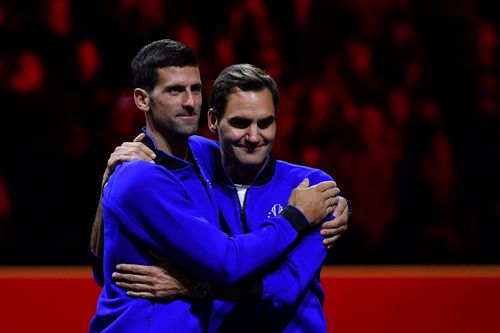 Novak Djokovic și Roger Federer la retragerea elveșainului în 2022 FOTO Imago Images