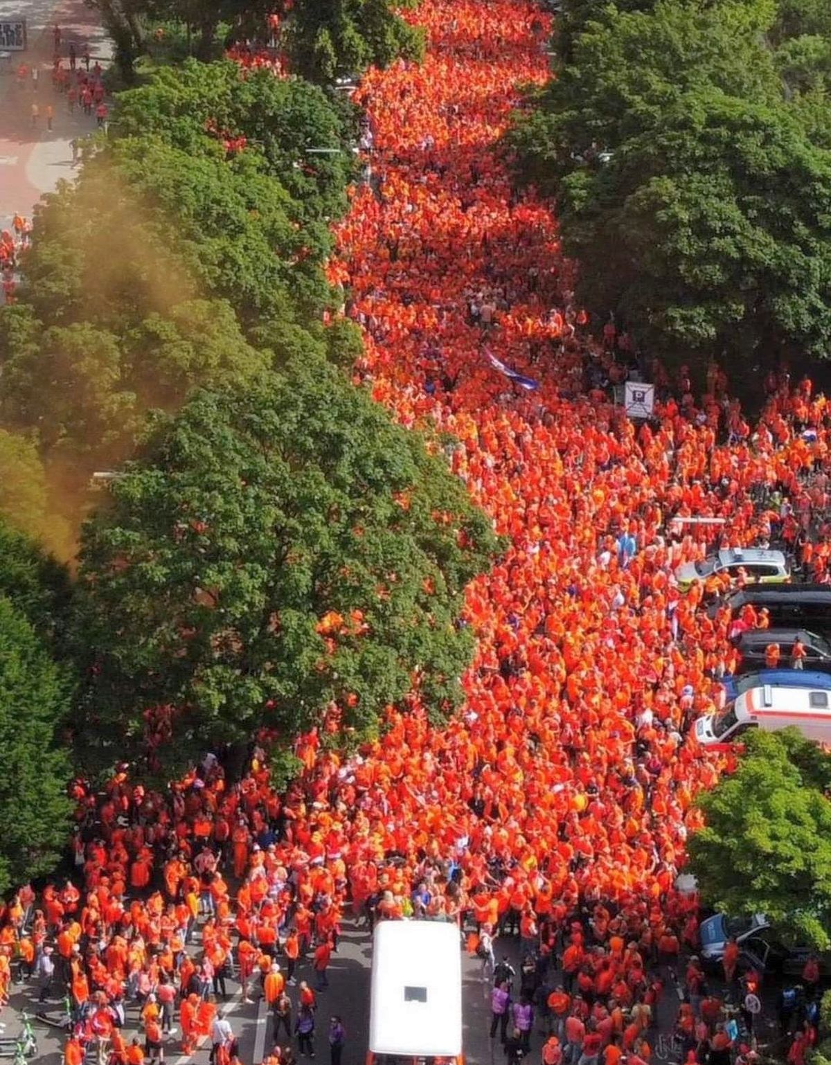 Memorabil! Fanii Olandei au oferit imagini de senzație la Hamburg. Inventivi, polonezii au răspuns în stadion