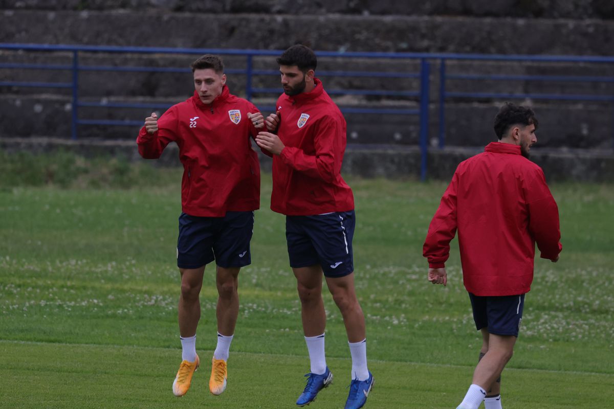 Antrenamentul ofical al echipei naţionale de tineret înaintea meciului cu Slovacia