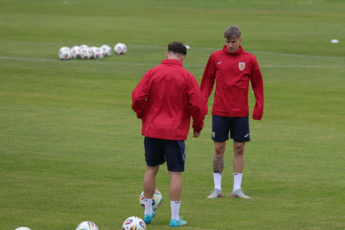 Antrenamentul ofical al echipei naţionale de tineret înaintea meciului cu Slovacia