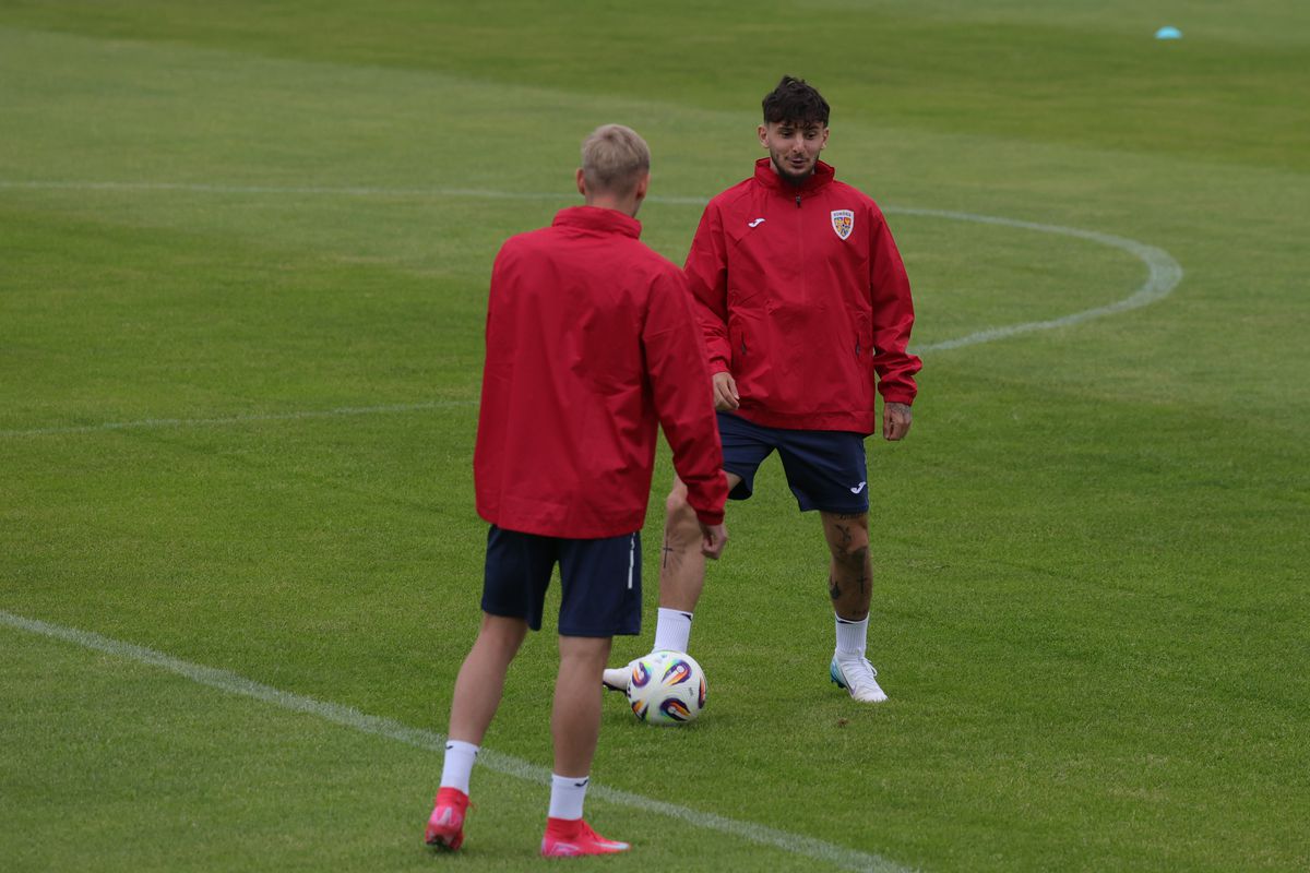 Antrenamentul ofical al echipei naţionale de tineret înaintea meciului cu Slovacia