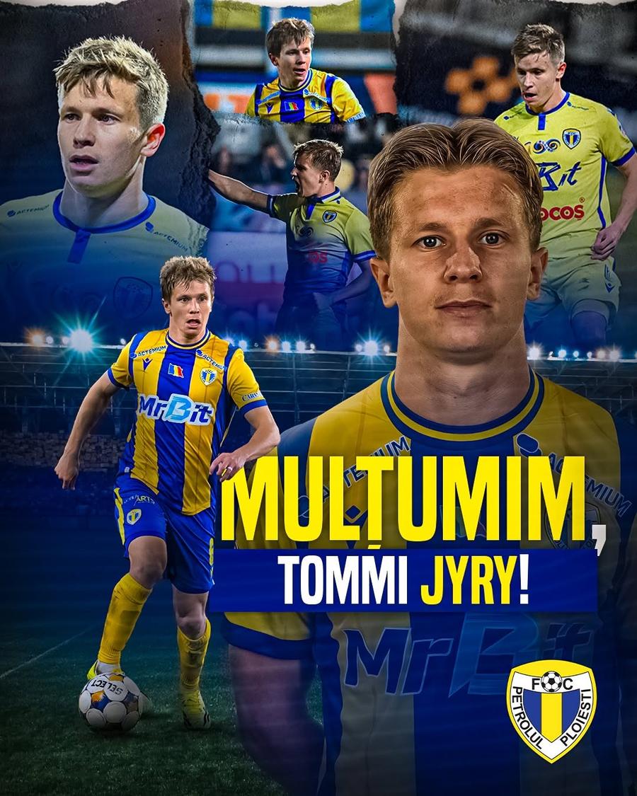 Petrolul Ploiești a anunțat despărțirea de Tommi Jyry GSP, confirmat: Petrolul și-a vândut omul de bază în Finlanda